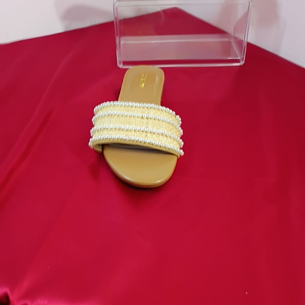 Elegant Pearl-Embellished Slide Sandals